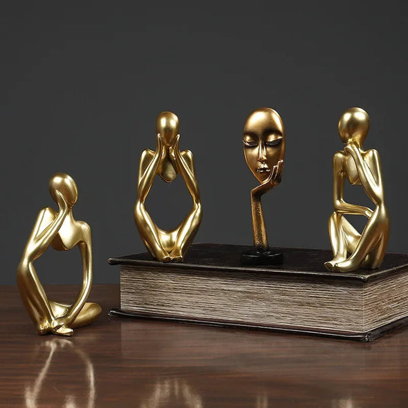 Sand Color The Thinker Abstract Statues Sculptures