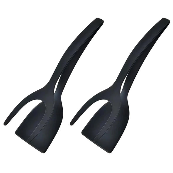 New 2 in 1 Grip Flip Spatula Tongs