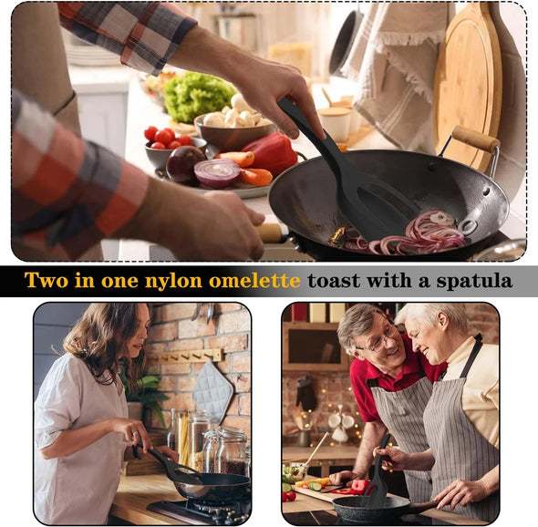 New 2 in 1 Grip Flip Spatula Tongs